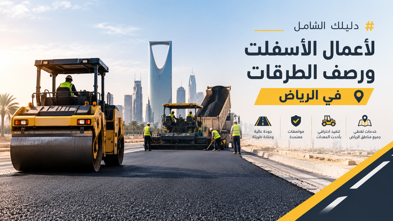أعمال الأسفلت ورصف الطرقات في الرياض